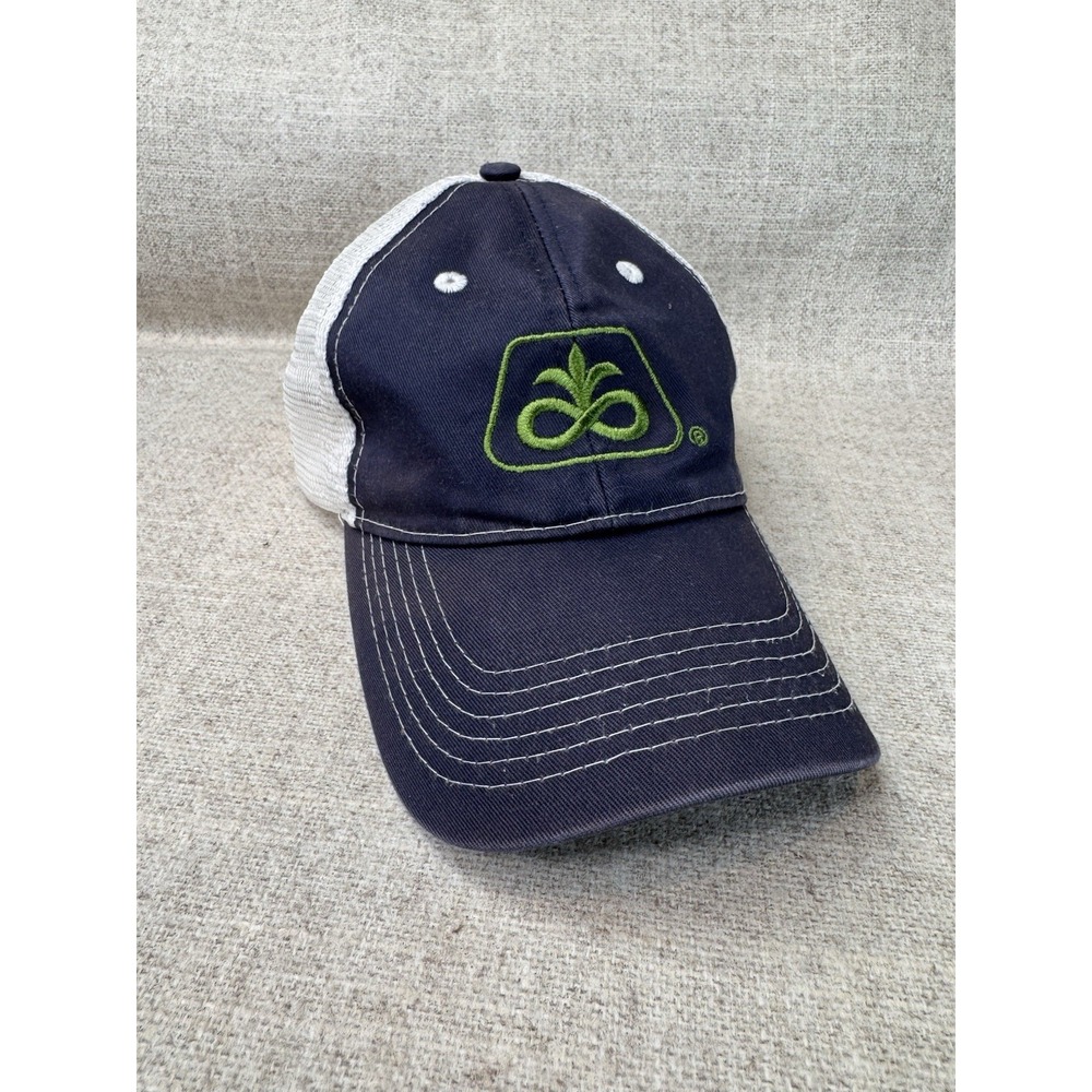 DuPont Pioneer Seeds Strapback Trucker Hat Blue Mesh Back Embroidered Logo